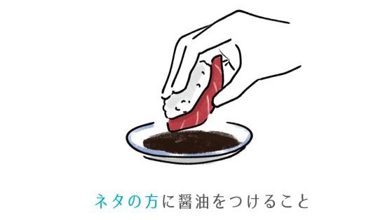 握り寿司の醤油の付け方